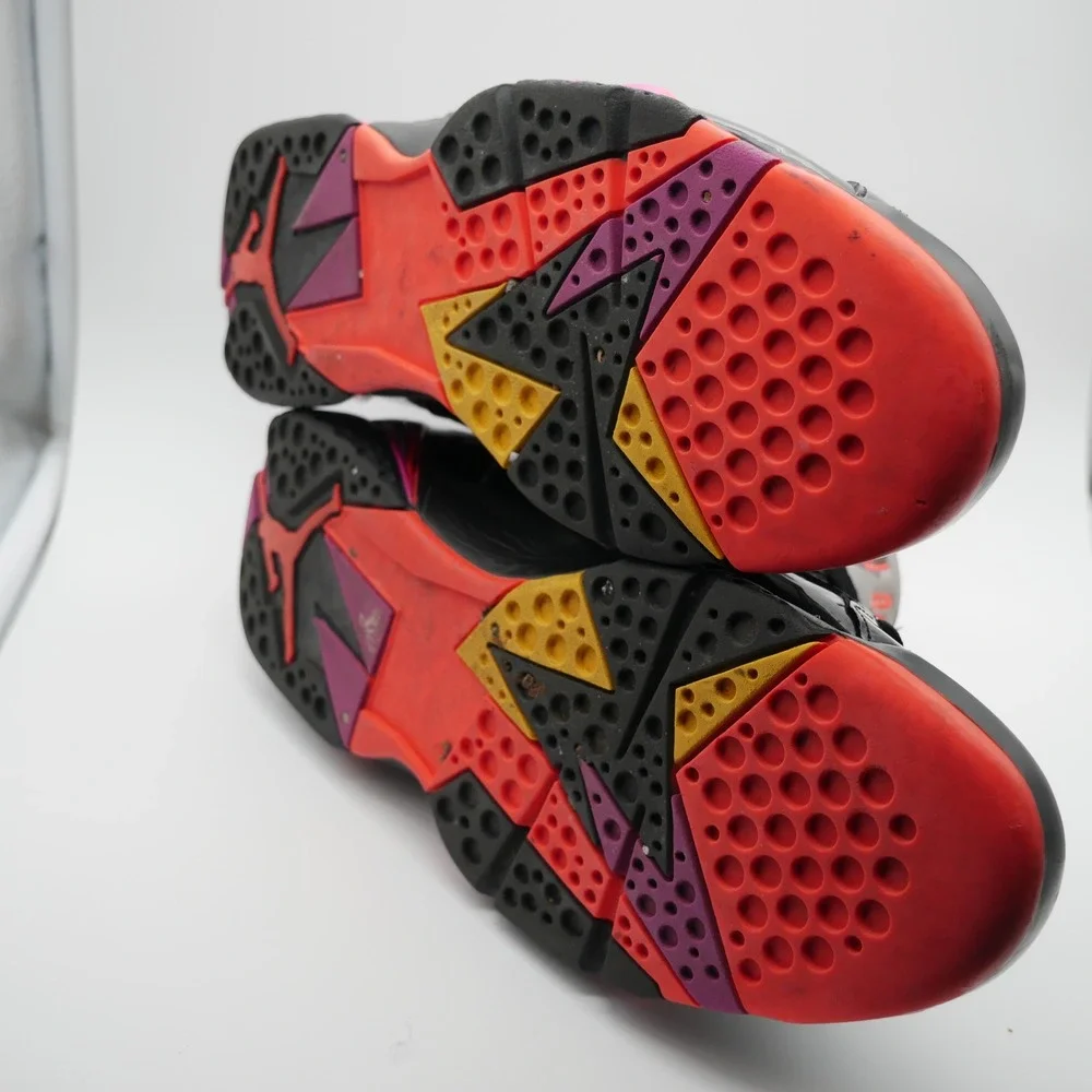 Nike Air Jordan 7 Retro Black Patent Gloss Crimson 313358-006 Women Size 12
